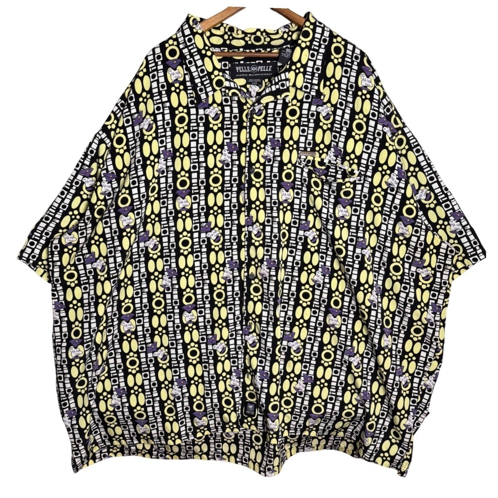 Rare Pelle Pelle Marc Buchanan 6XL Short Sleeve Button Up Lounge Martini Graphic